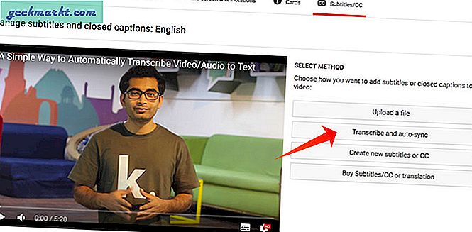 Transcribeer automatisch YouTube-video / -audio met Google Documenten