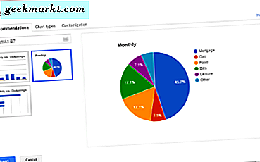 Slik legger du til et diagram og rediger legen i Google Ark