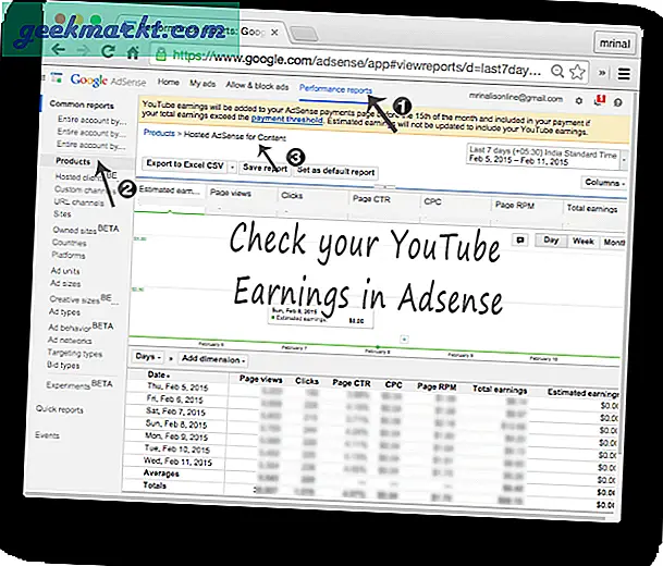 Sjekk YouTube-inntektene dine i Adsense
