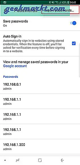 So überprüfen Sie das gespeicherte Passwort in Chrome Mobile