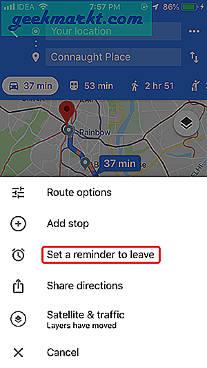 So prognostizieren Sie den Verkehr auf Google Maps für Android