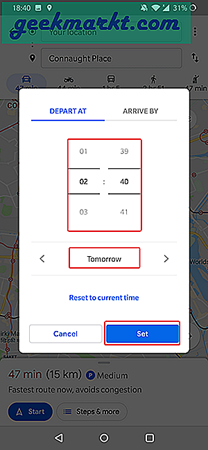 Die Verkehrsprognose war lange Zeit auf der Desktop-Site verfügbar und es ist gut zu sehen, dass sie auf Android verfügbar ist. Erfahren Sie, wie Sie den Verkehr auf Google Maps vorhersagen können.