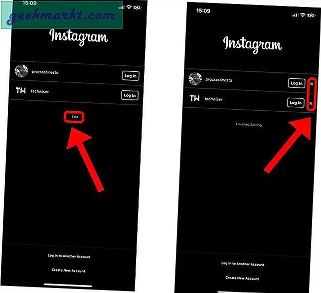 Wie entferne ich gespeicherte Anmeldeinformationen in der Instagram iOS App?