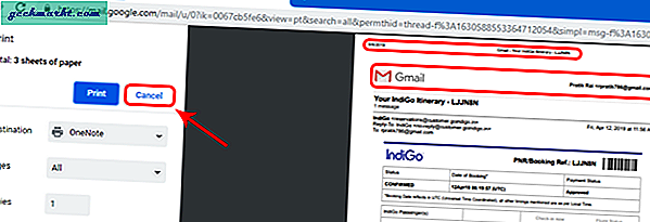 E-mail afdrukken vanuit Gmail zonder koptekst