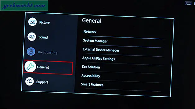 Hvordan endre DNS på Samsung Smart TV Running Tizen OS?