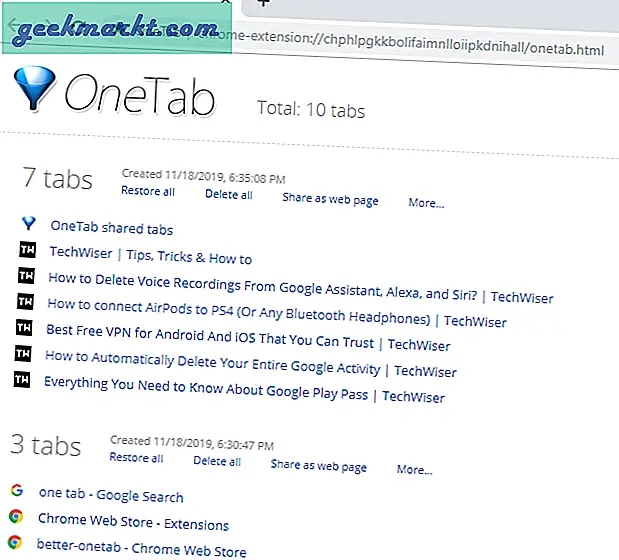 How to Use OneTab Extension Effectively - TechWiser