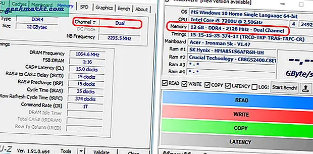 Hvordan sjekke om RAM er dobbeltkanal på Windows 10 og iMac