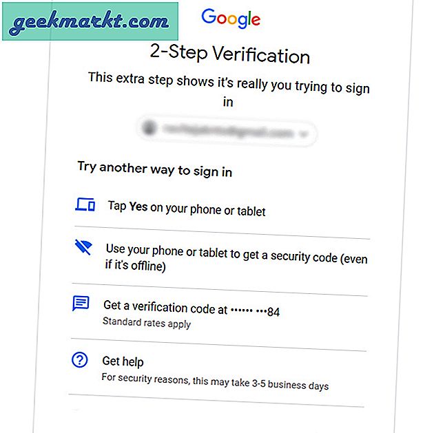 Aanmelden bij Google-account zonder verificatiecode