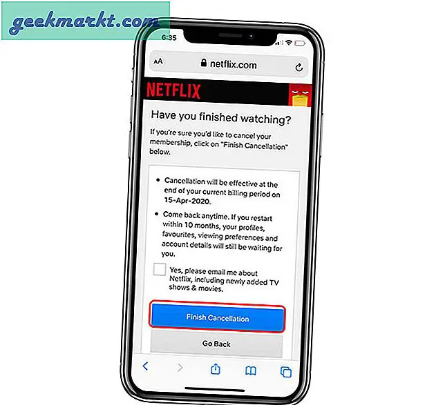 Es gibt keine Möglichkeit, das Abonnement in der Netflix-App zu kündigen. Hier ist eine einfache Problemumgehung, wenn Sie keinen Computer dabei haben.