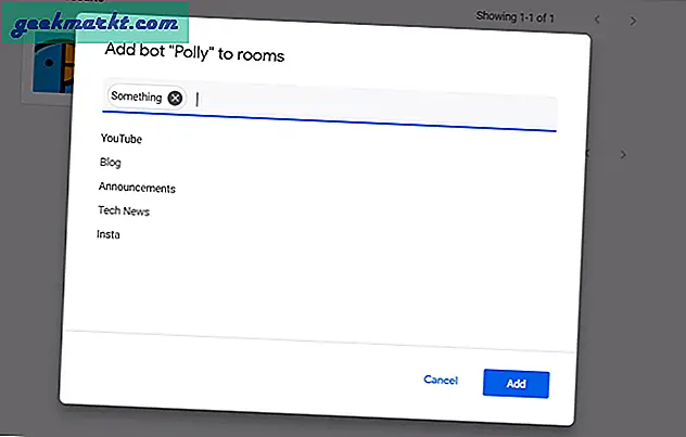 Google Sohbet ile anketler oluşturmanıza yardımcı olabilecek Polly gibi botları ekleyebileceğiniz bir bot mağazasına sahiptir.
