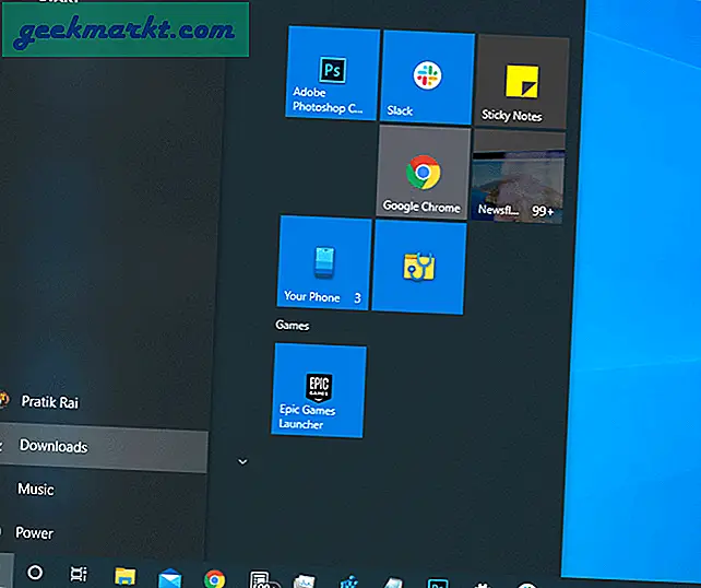 Tilpas Windows 10 Start-menu ved at oprette brugerdefinerede fliser, Start-menu i fuld skærm, deaktivere Bing, fastgøre apps og websider osv.