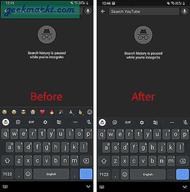 Sådan fjernes Gboards irriterende Emoji Bar
