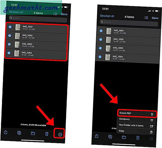 วิธีการรวมหลายภาพเป็นไฟล์ PDF เดียวบน iPhone