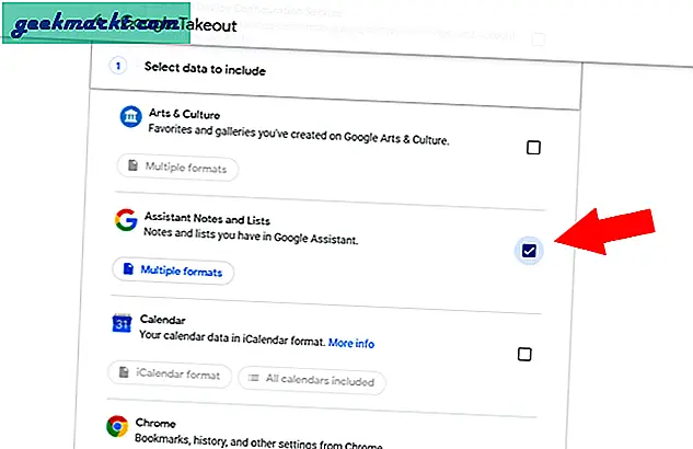 Lijsten en notities exporteren vanuit Google Assistant