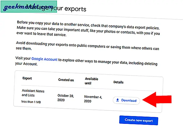 Lijsten en notities exporteren vanuit Google Assistant