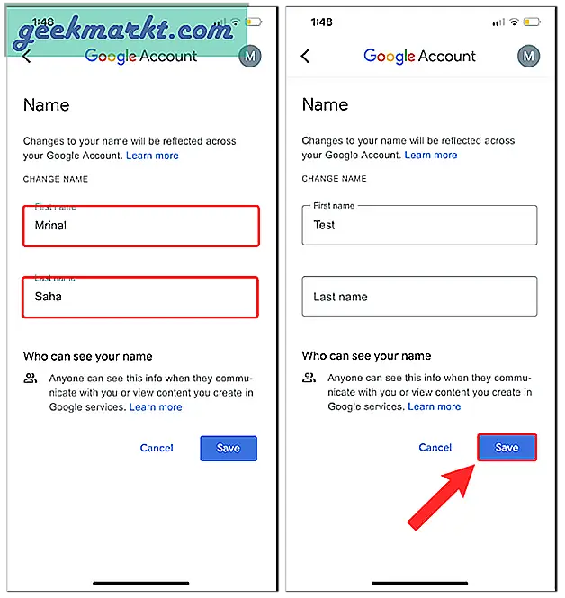 So ändern Sie Ihren Google Mail-Anzeigenamen unter Android, iOS und Web