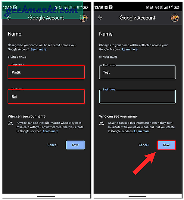 Als u een andere naam voor uw Gmail-ID wilt hebben, kunt u als volgt uw Gmail-weergavenaam wijzigen op Android, iOS en internet