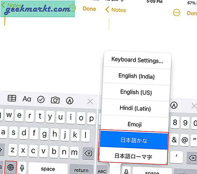 Verwendung der japanischen Tastatur auf dem iPhone