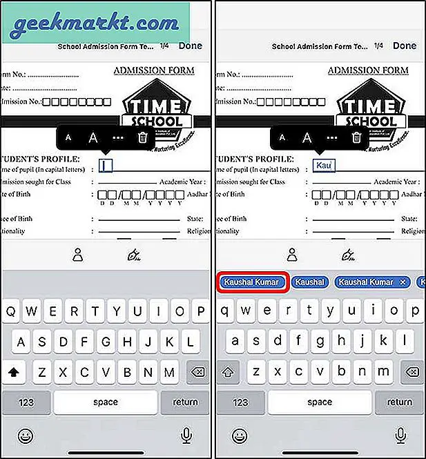 วิธีกรอกแบบฟอร์ม PDF บน iPhone