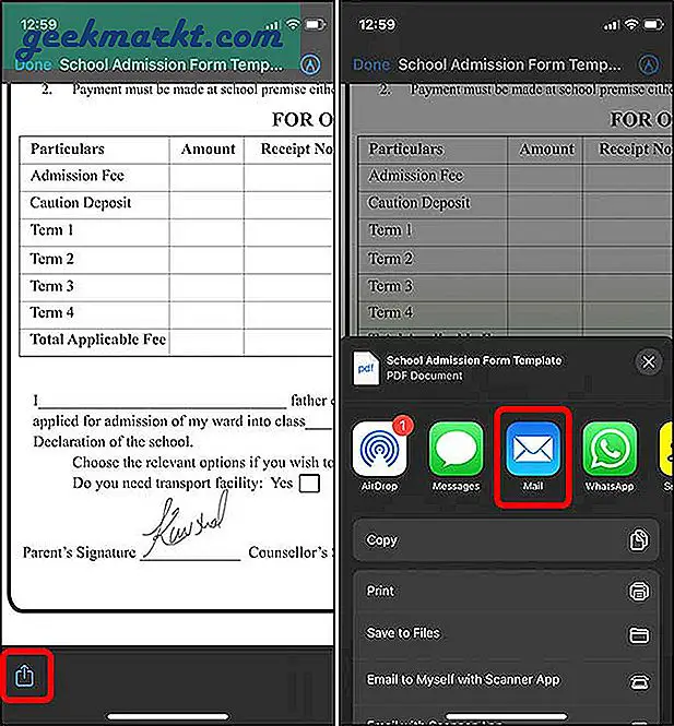 Hvordan fylle ut et PDF-skjema på iPhone