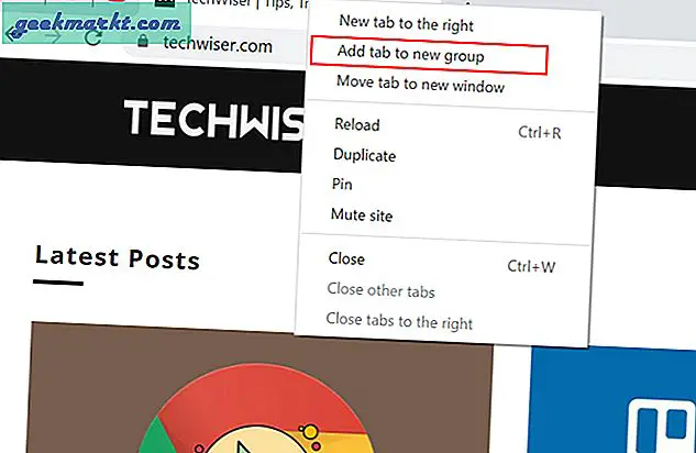 Hvordan gruppere og endre fanefarge på Chrome
