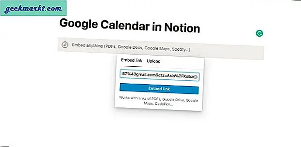 Sådan integreres Google Kalender i Notion