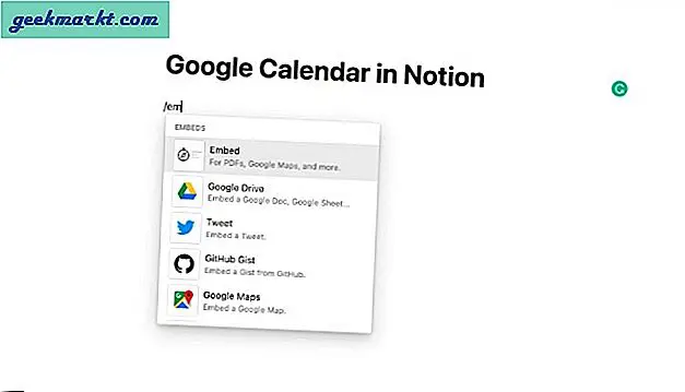 Google कैलेंडर को धारणा में कैसे एम्बेड करें
