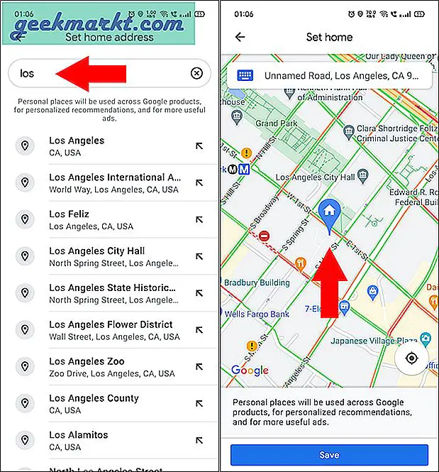 Er du lei av å skrive inn arbeids- / hjemmeadressen din manuelt hver gang du ønsker å pendle? Her er fire måter å legge til adresse på Google Maps på mobil.