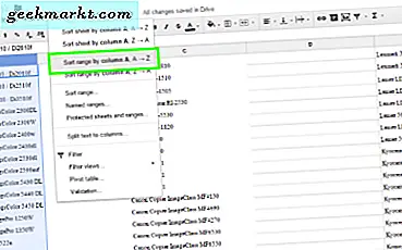 Hoe u gegevens kunt alfabetiseren door te sorteren in Google Spreadsheets
