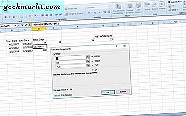 Cách tính ngày giữa hai ngày trong Excel