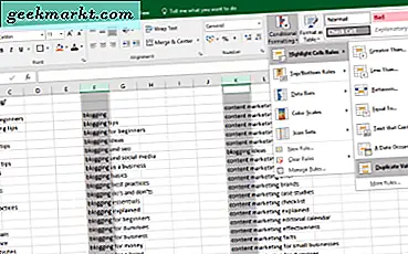 Hur man jämför 2 kolumner i Microsoft Excel